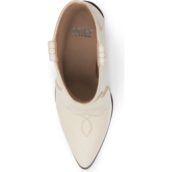 🆕PAIGE Porter Western Ankle Boot Bootie Bone White 8.5 - Picture 5 of 14